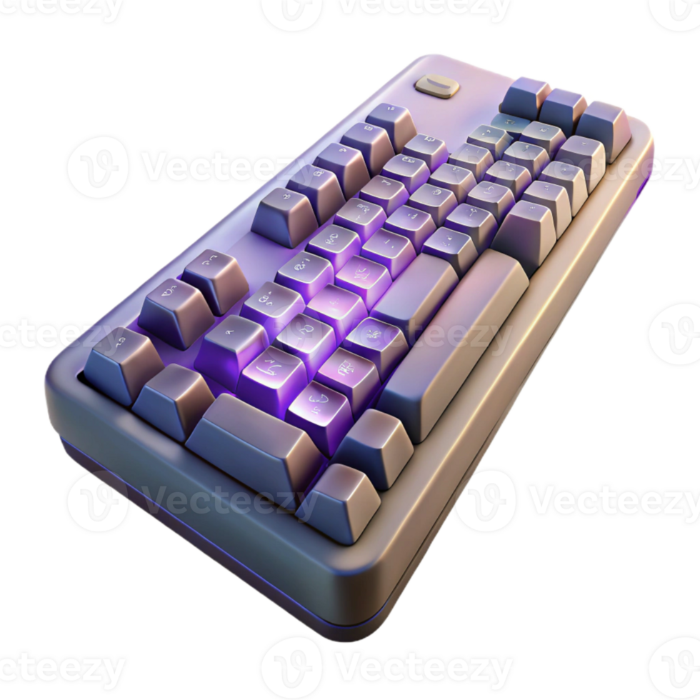 beautiful modern Gaming Keyboard Backlit Keys Isolated Element detailed png