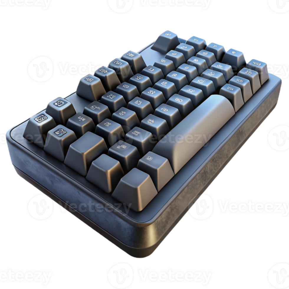 beautiful rustic Gaming Keyboard Mechanical Black Isolated on Transparent Background detailed png