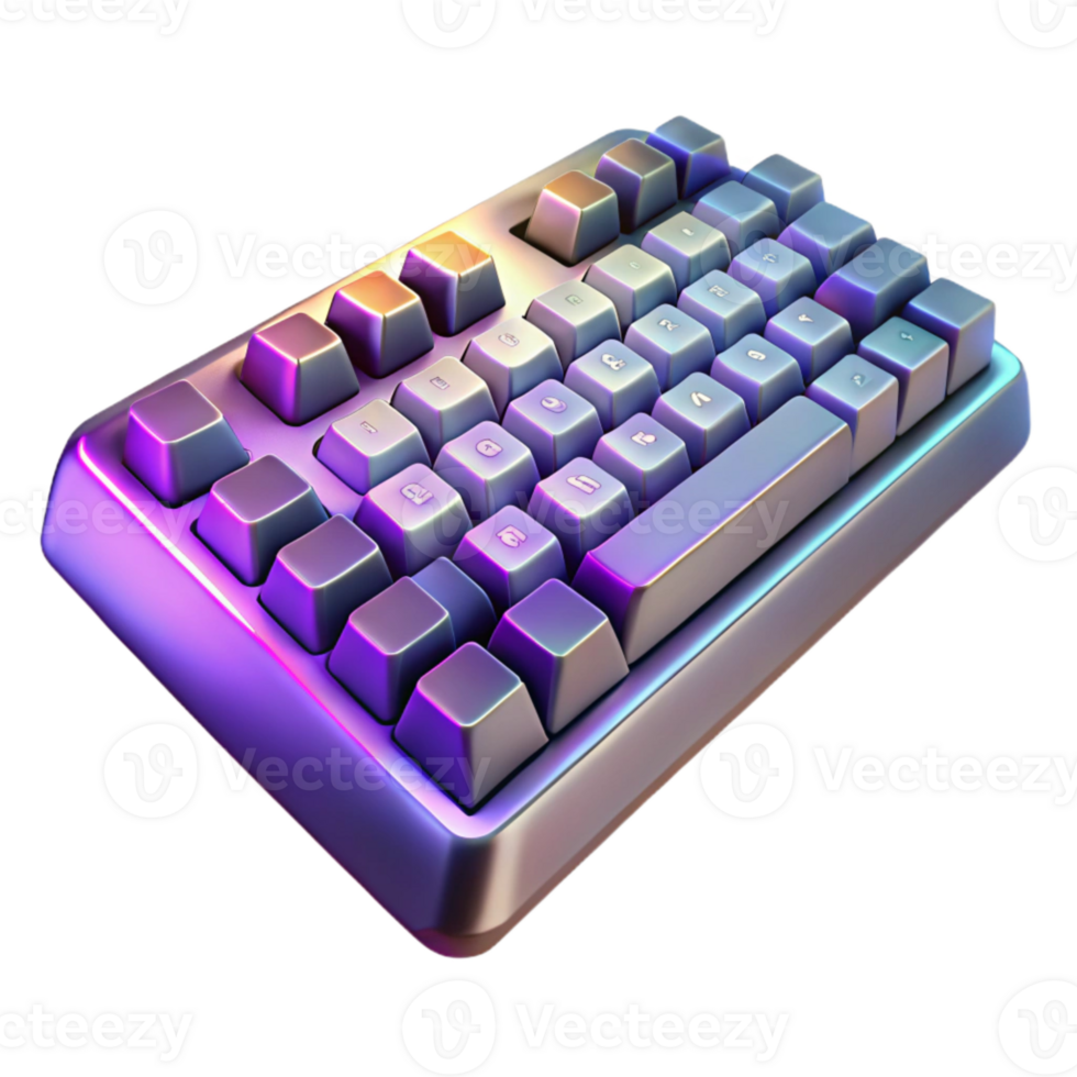 beautiful creative Gaming Keyboard Backlit Keys Isolated Element premium png