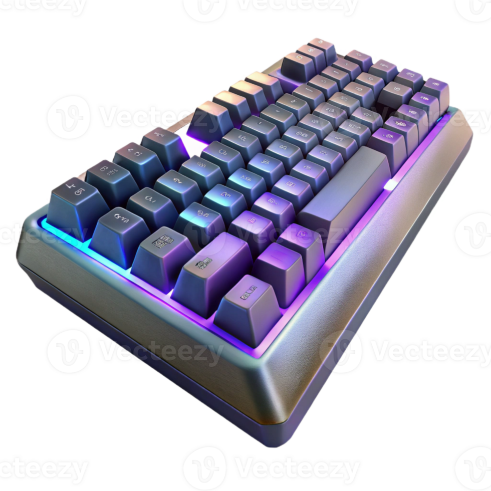 wonderful minimalist Gaming Keyboard Backlit Keys Isolated Element premium png