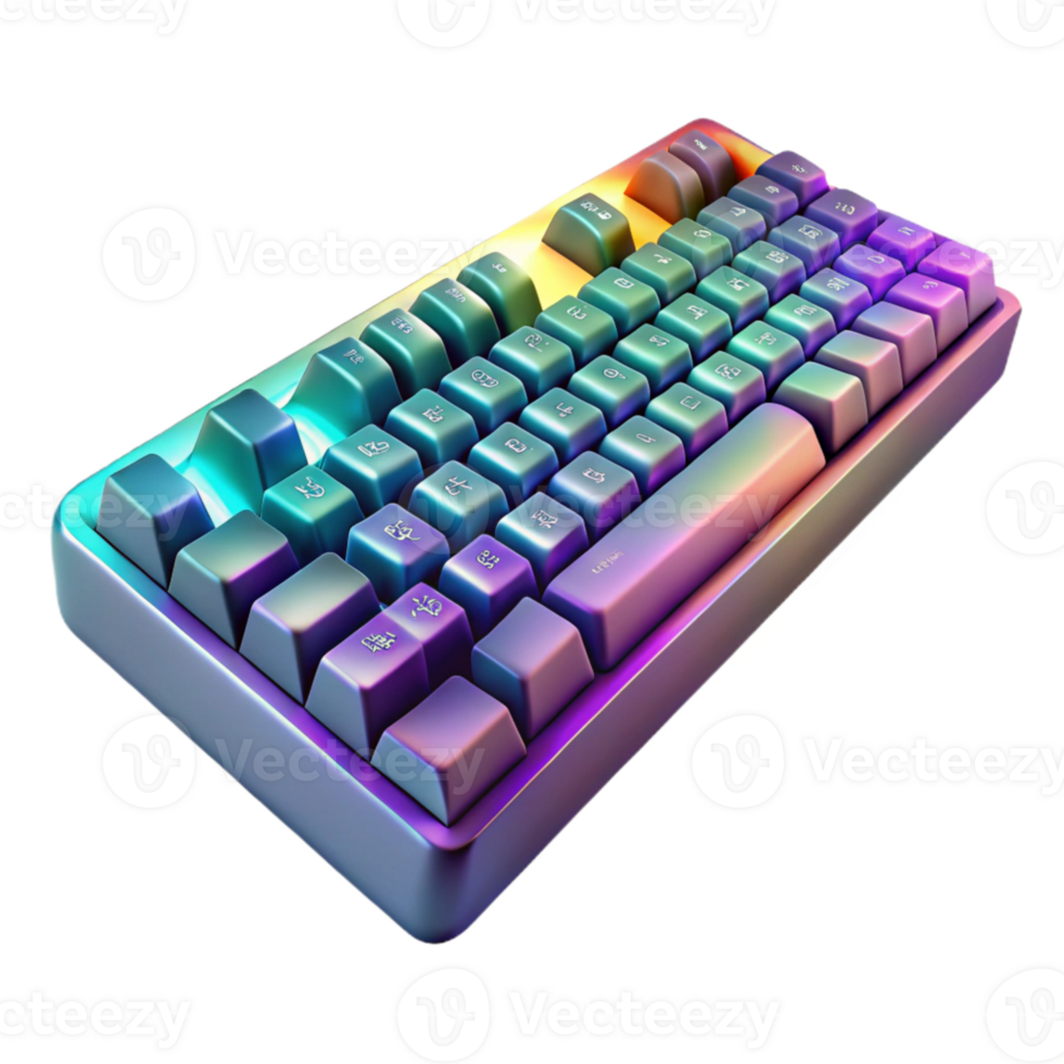 impressive artistic Gaming Keyboard Rgb Lighting Isolated detailed png