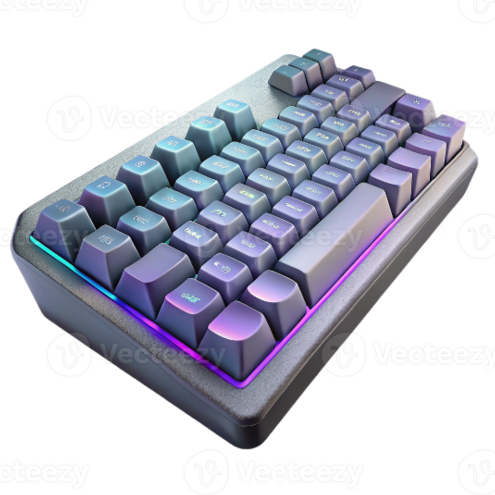 wonderful minimalist Gaming Keyboard with Backlighting Cutout premium png