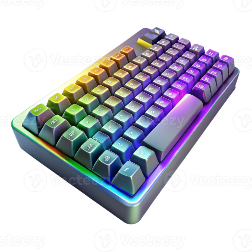 stunning traditional Gaming Keyboard with Rgb Lighting Isolated Cutout genuine png
