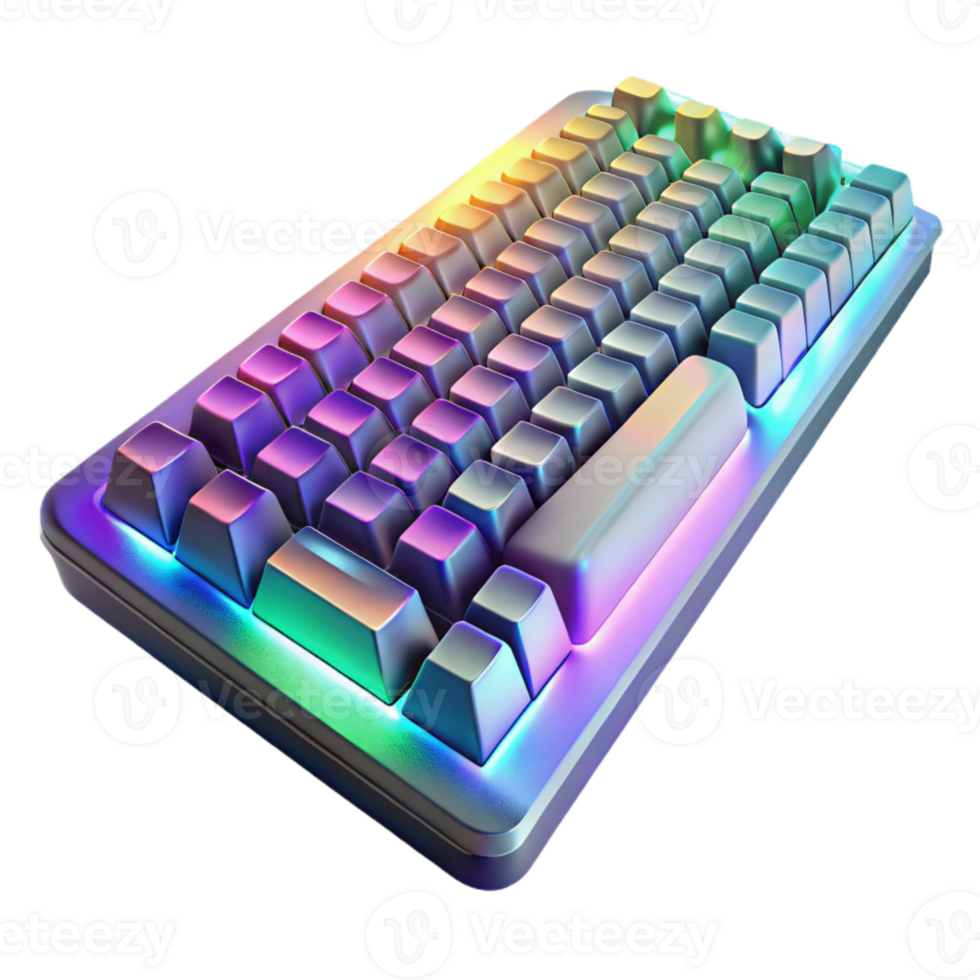 elegant abstract Gaming Keyboard with Rgb Lighting Isolated Cutout premium png