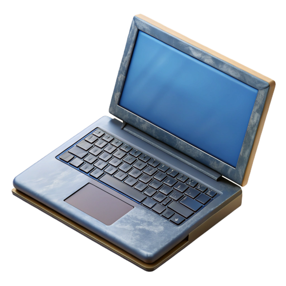 beautiful rustic Gaming Laptop Top View Open Screen Cutout premium png