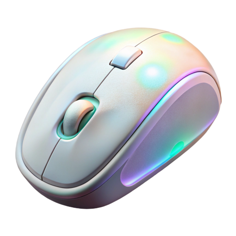 wonderful creative Gaming Mouse Wireless White with Rgb Lighting Cutout Element original png