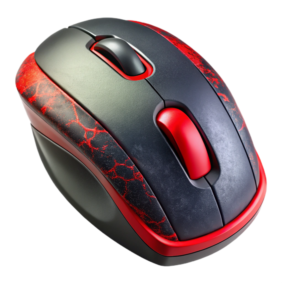impressive creative Gaming Mouse Wireless Design Black and Red Cutout authentic png