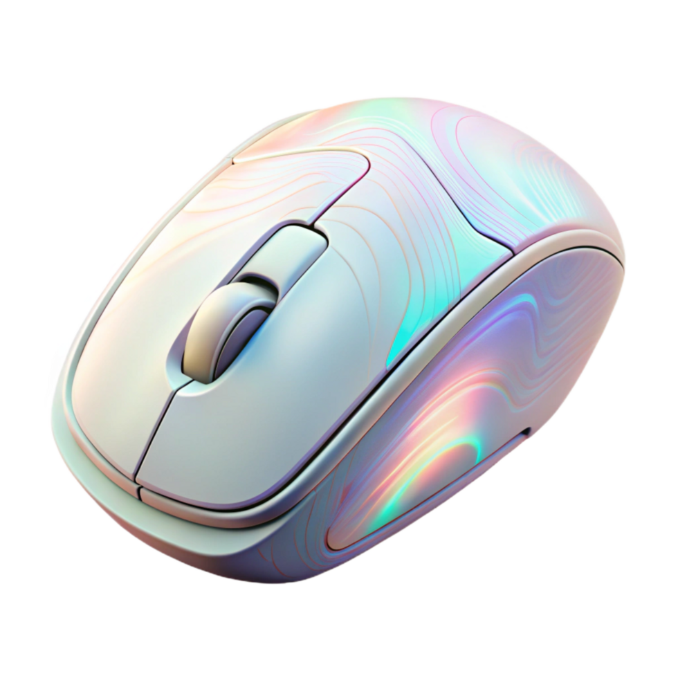 serene artistic Gaming Mouse Wireless White with Rgb Lighting Cutout Element professional png