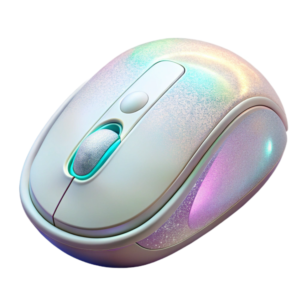 extraordinary traditional Gaming Mouse Wireless White with Rgb Lighting Cutout Element 4K png
