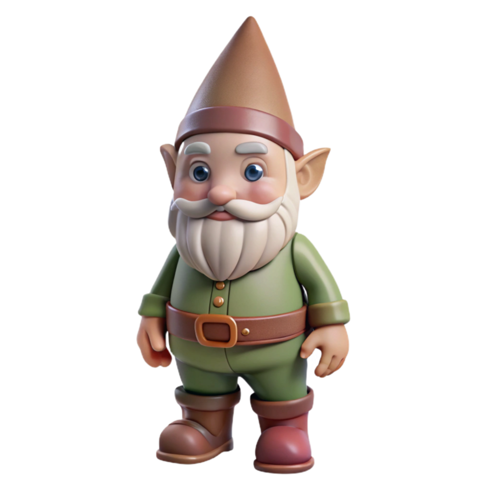 serene minimalist Garden Gnome Side View Transparent Background 4K png