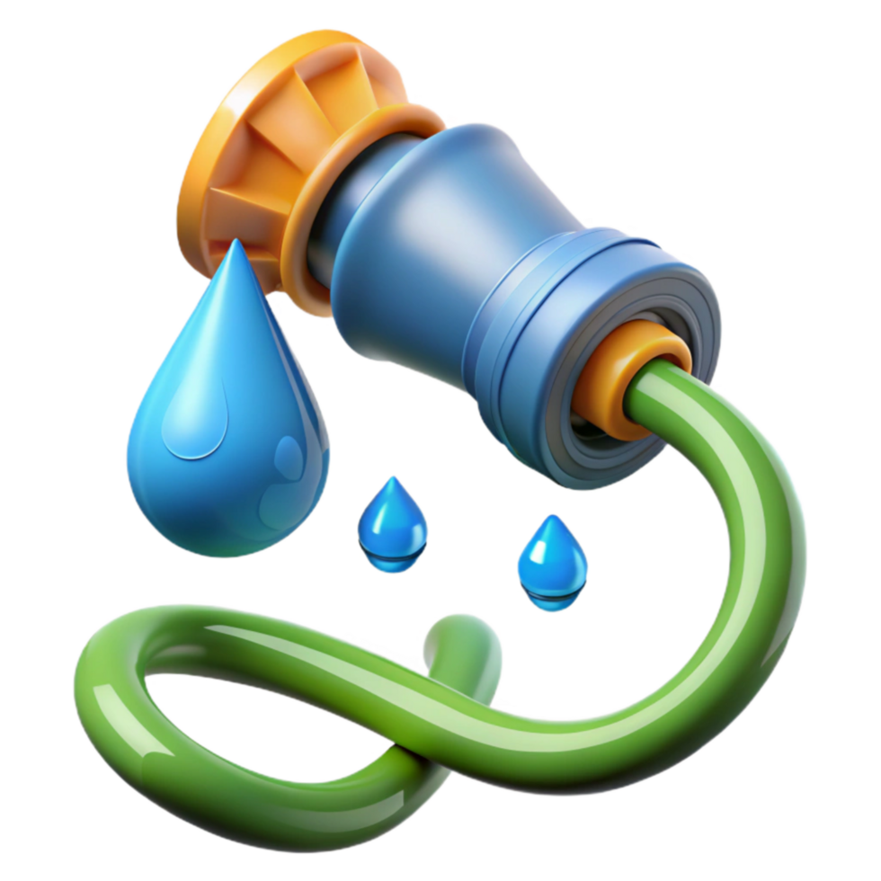 beautiful vintage Garden Hose Spraying Water Drops Transparent Background original png