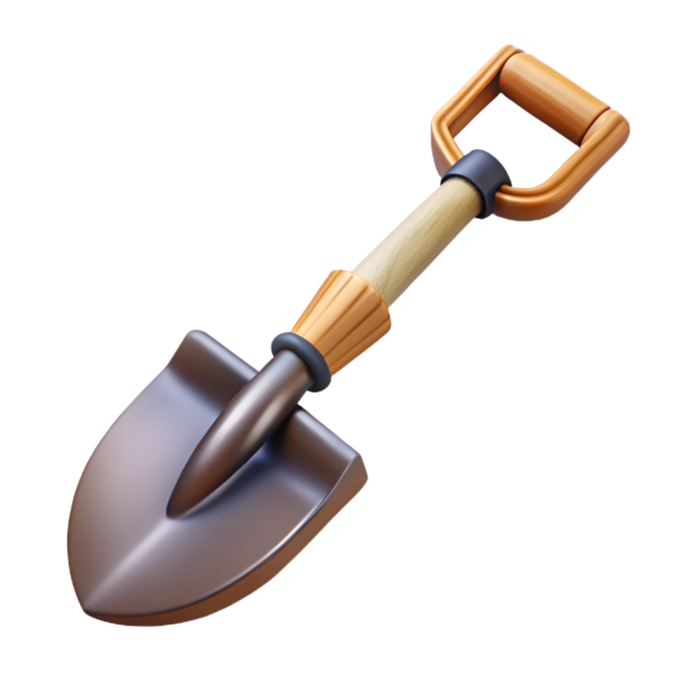 vibrant abstract Garden Shovel Wooden Handle Grip Cutout authentic png