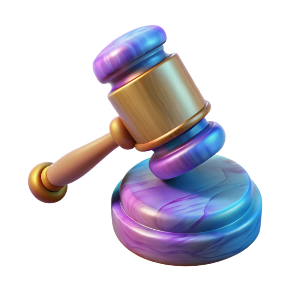beautiful artistic Gavel Justice Symbol Cutout Transparent Background premium png