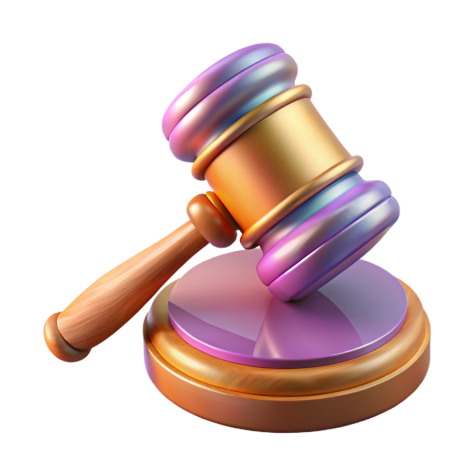 vibrant artistic Gavel Justice Symbol Cutout Transparent Background authentic png