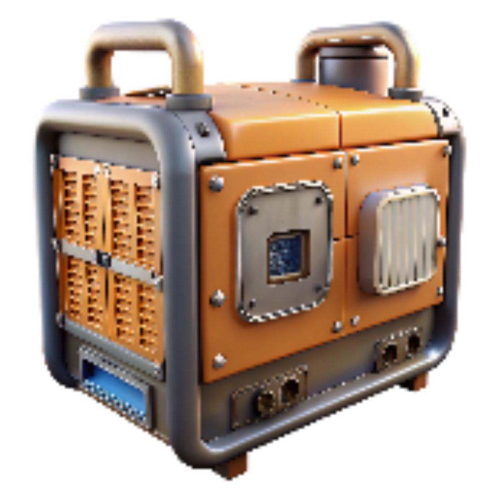vibrant abstract Generator Industrial Diesel Powered Transparent Background high resolution png