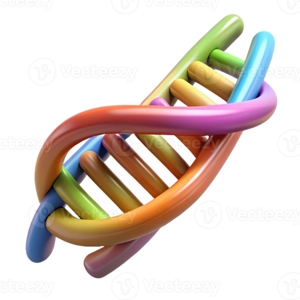 magnificent modern Genetic Engineering Helix with Colorful Strands Transparent detailed png