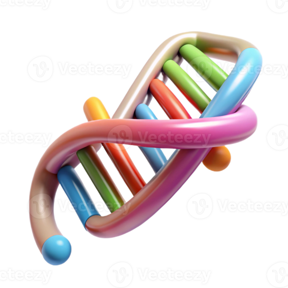 vibrant minimalist Genetic Engineering Helix with Colorful Strands Transparent high quality png