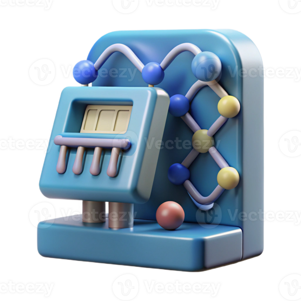magnificent contemporary Genetic Sequencing Machine with Dna Strands Cutout 4K png