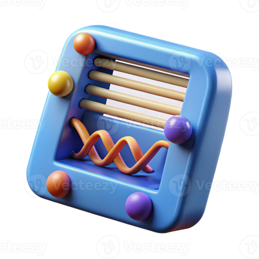 vibrant abstract Genetic Sequencing Machine with Dna Strands Cutout high resolution png