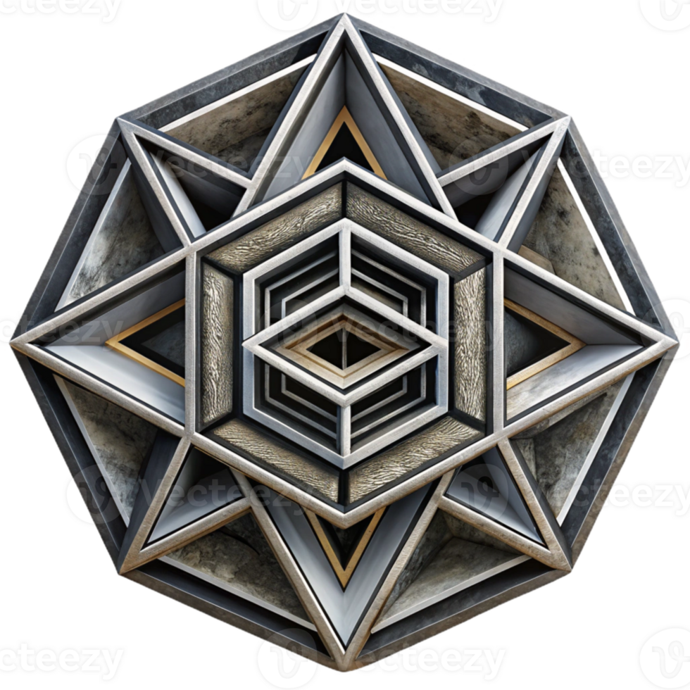serene modern Geometric Wall Art Print in Black and White Cutout exclusive png