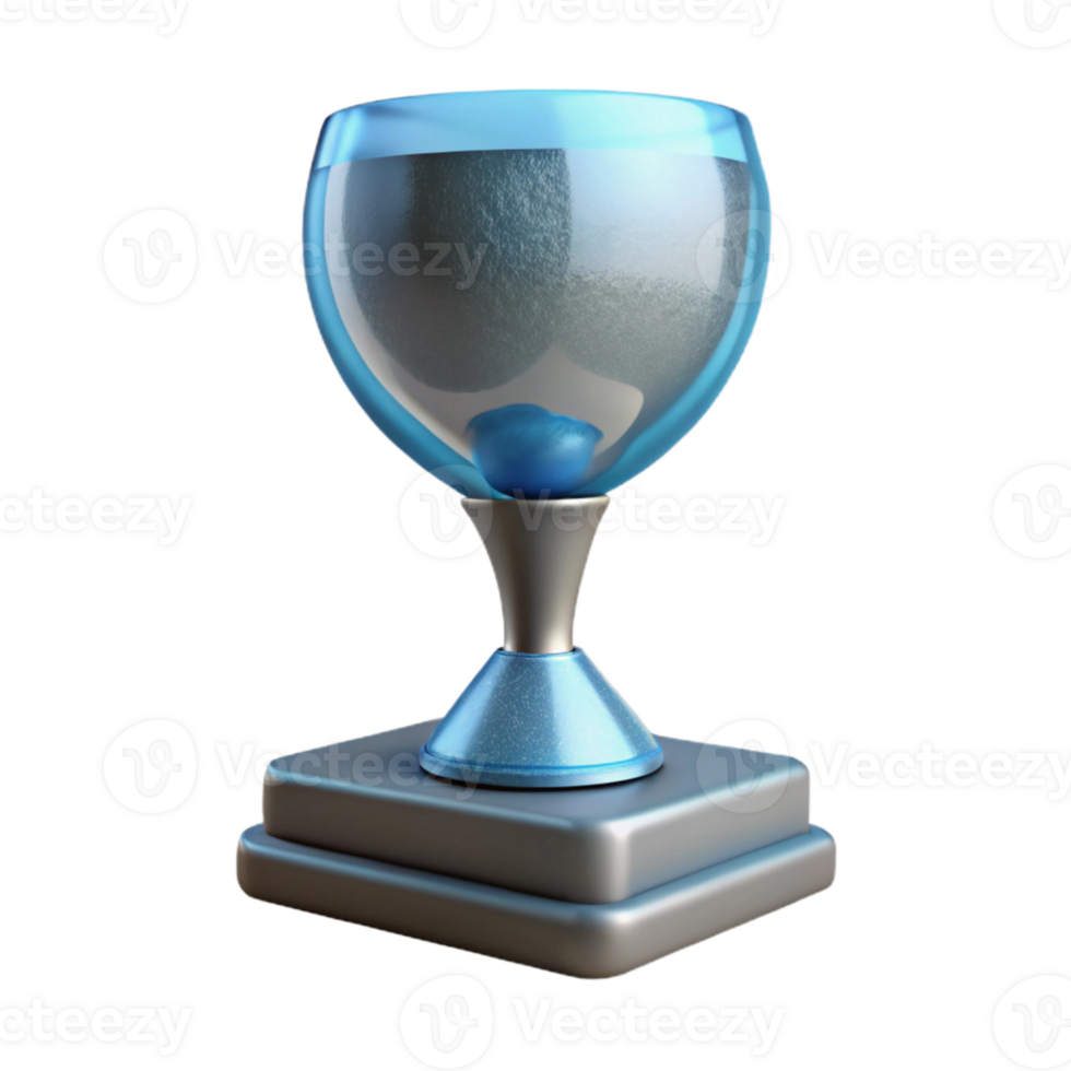 vibrant modern Glass Award Trophy Side View Cutout premium png