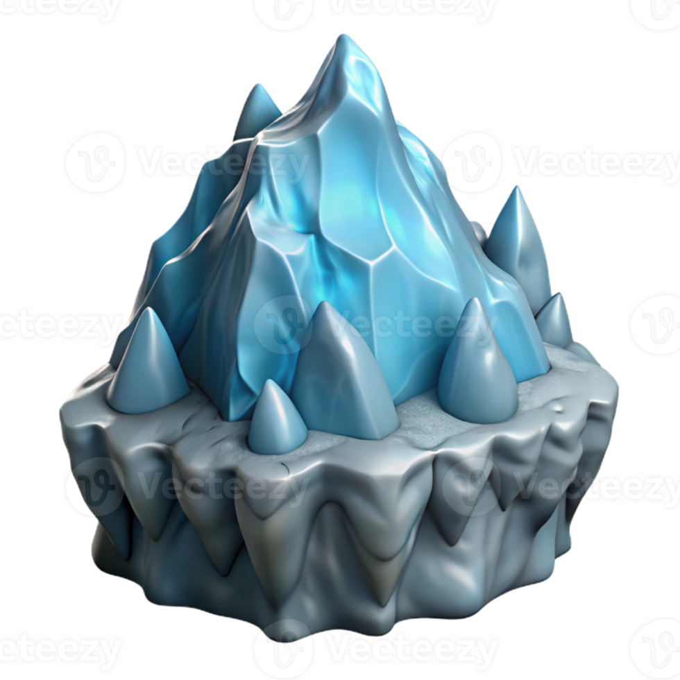 serene traditional Glacier with Ice Caves Isolated Element premium png