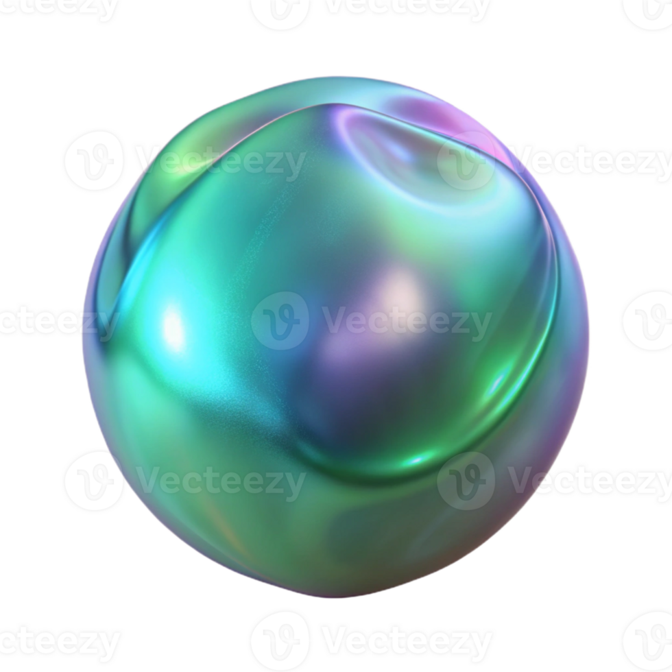 vibrant classic Glass Bead with Iridescent Finish Isolated Element high resolution png