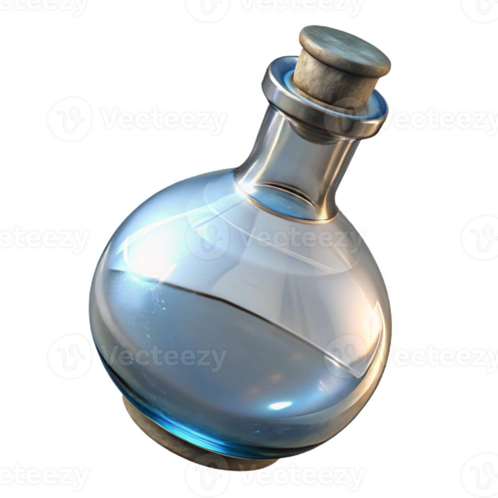 magnificent creative Glass Bottle Clear Empty Isolated 4K png