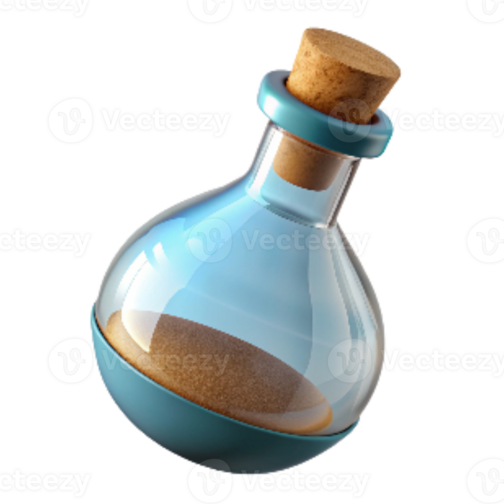 dramatic contemporary Glass Bottle with Cork Stopper Transparent Background 4K png