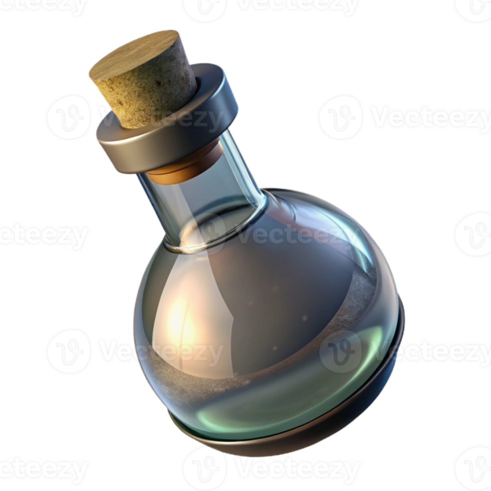 magnificent contemporary Glass Bottle with Cork Stopper Transparent Background authentic png