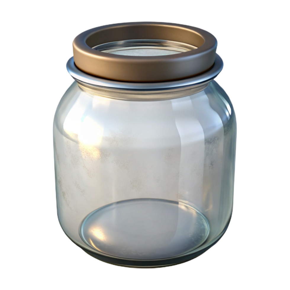 vibrant rustic Glass Jar Clear Empty Isolated professional png