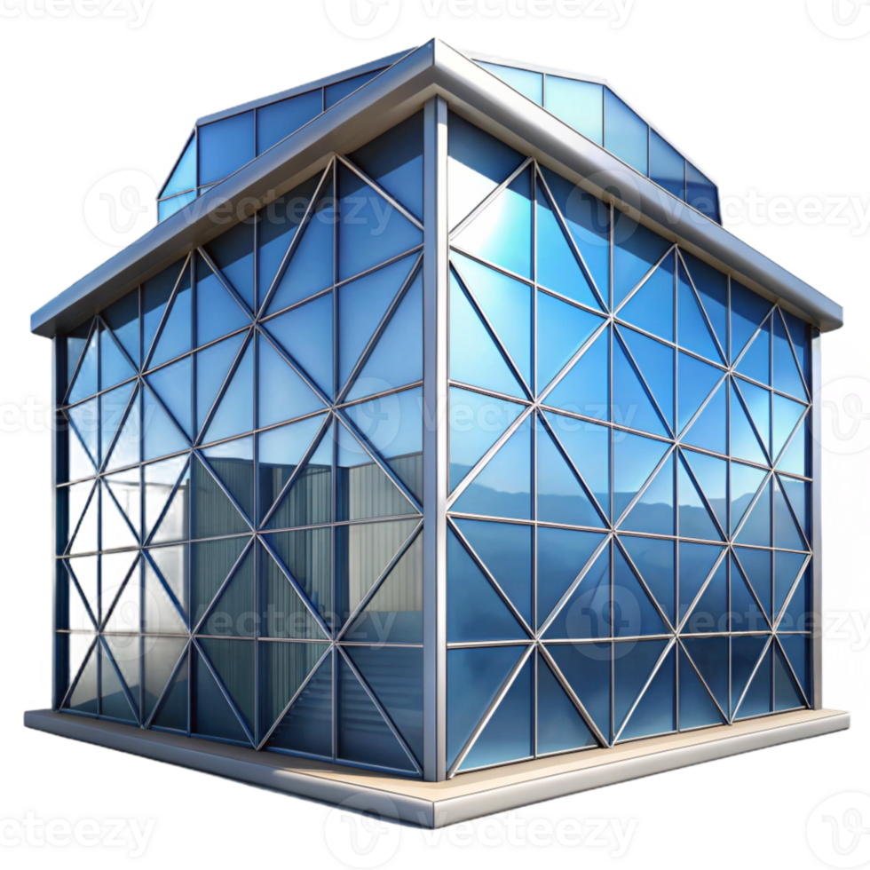 vibrant minimalist Glass Facade Building Geometric Pattern Transparent genuine png
