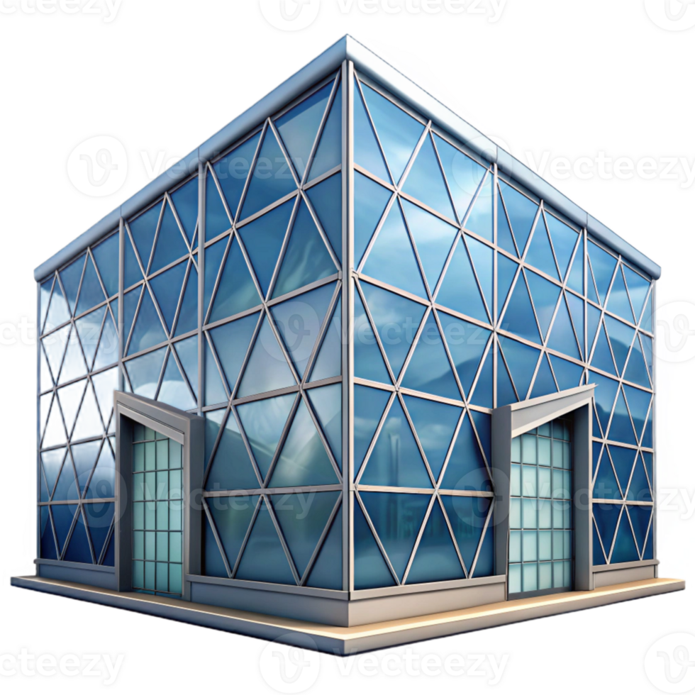 impressive abstract Glass Facade Building Geometric Pattern Transparent high quality png