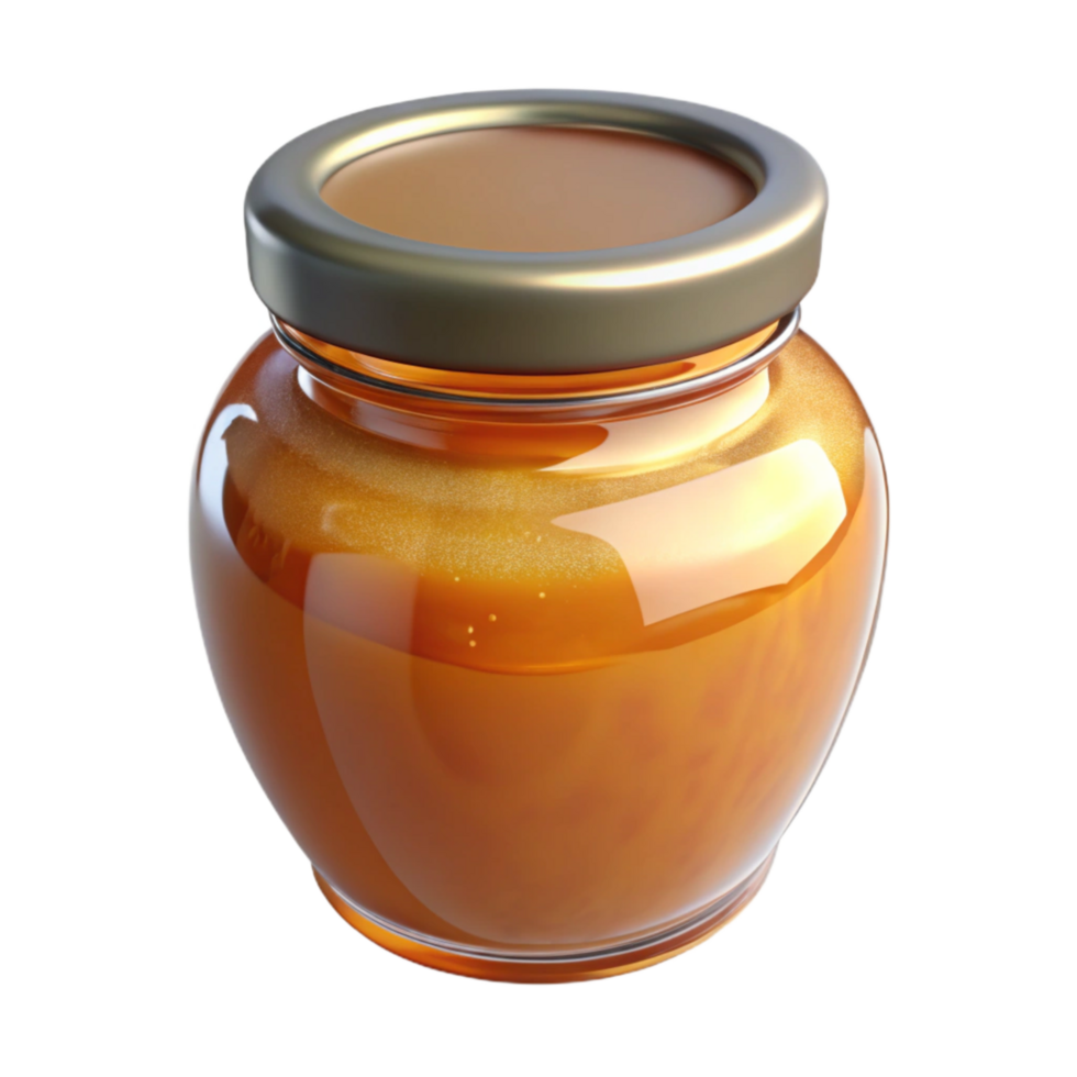 vibrant classic Glass Jar of Honey Cutout with Transparent Background high quality png