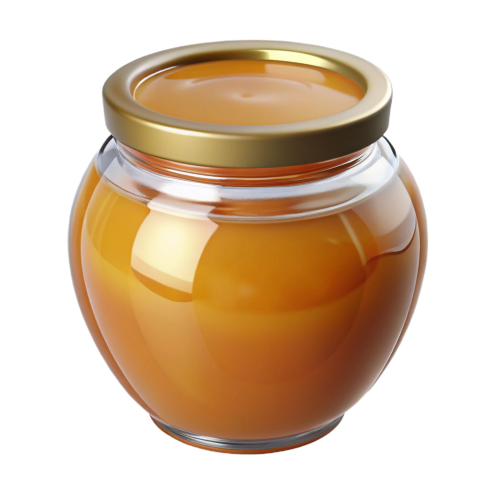 magnificent creative Glass Jar of Honey Cutout with Transparent Background detailed png