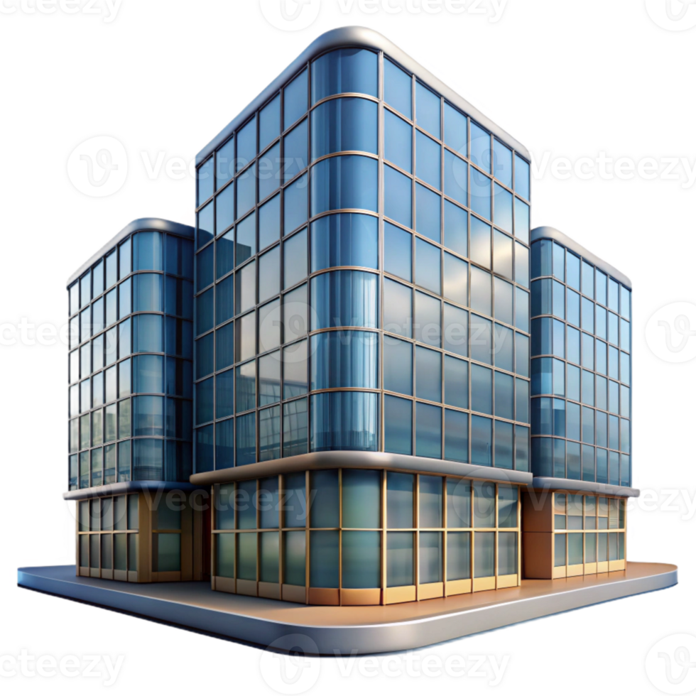 wonderful abstract Glass Facade Building Reflection Cityscape Transparent Background high resolution png