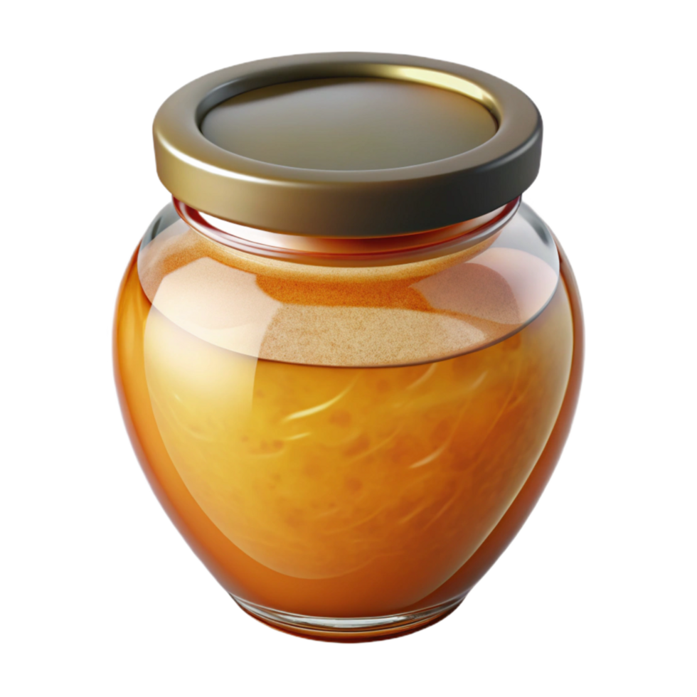wonderful modern Glass Jar of Honey Cutout with Transparent Background 4K png