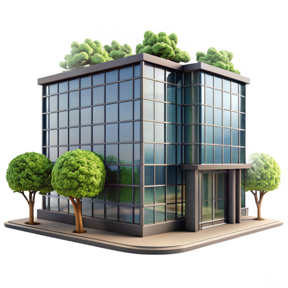 magnificent abstract Glass Facade Building Reflection Cityscape Transparent Background high quality png