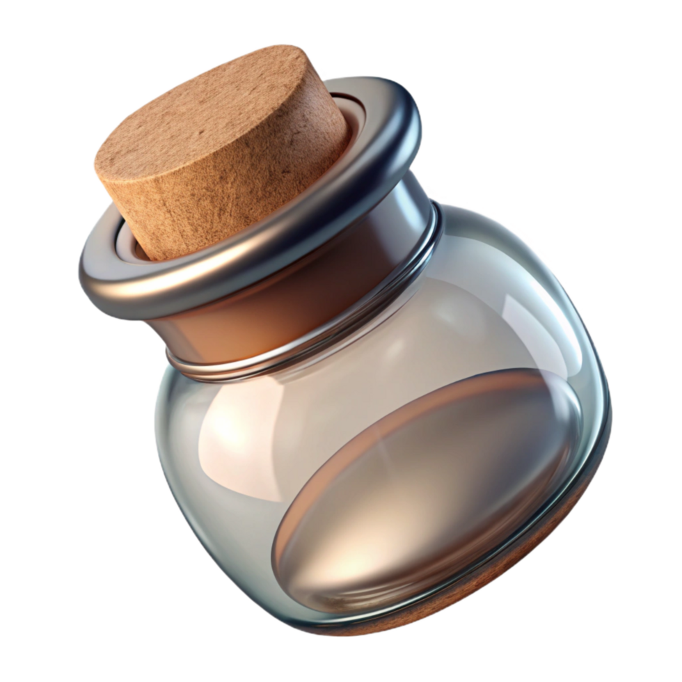 vibrant minimalist Glass Jar with Cork Lid Isolated Cutout exclusive png