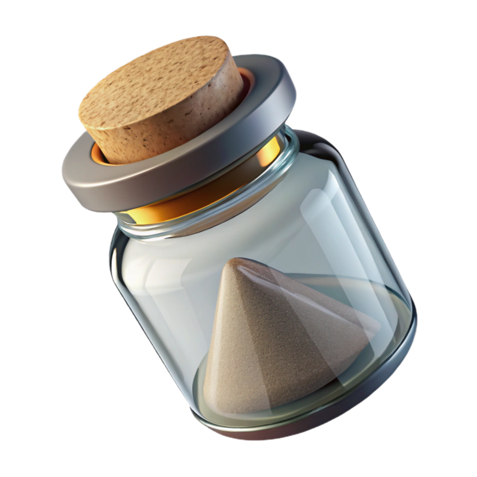 stunning artistic Glass Jar with Cork Lid Isolated Cutout original png