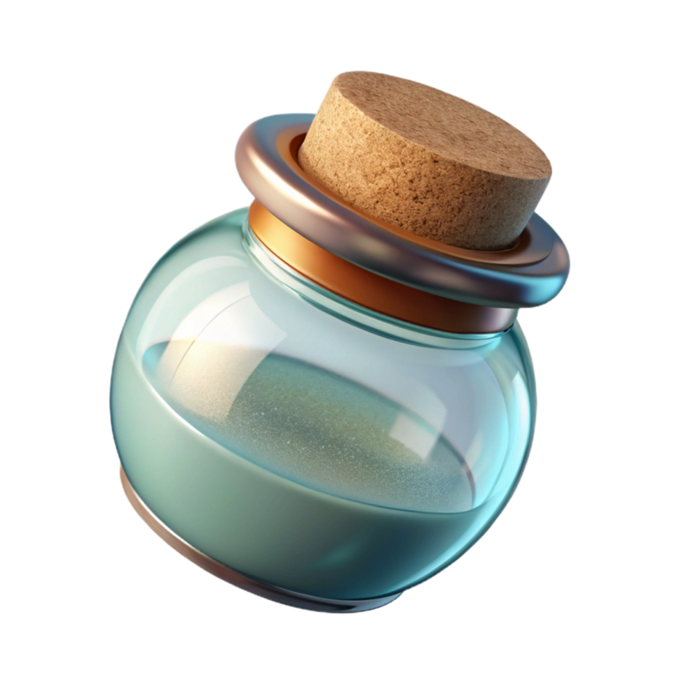 magnificent vintage Glass Jar with Cork Lid Isolated Cutout high quality png