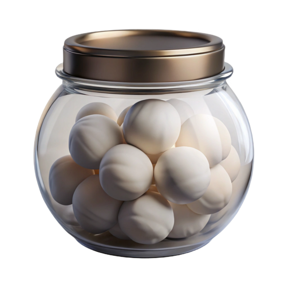 vibrant vintage Glass Jar with Cotton Balls Transparent Background premium png