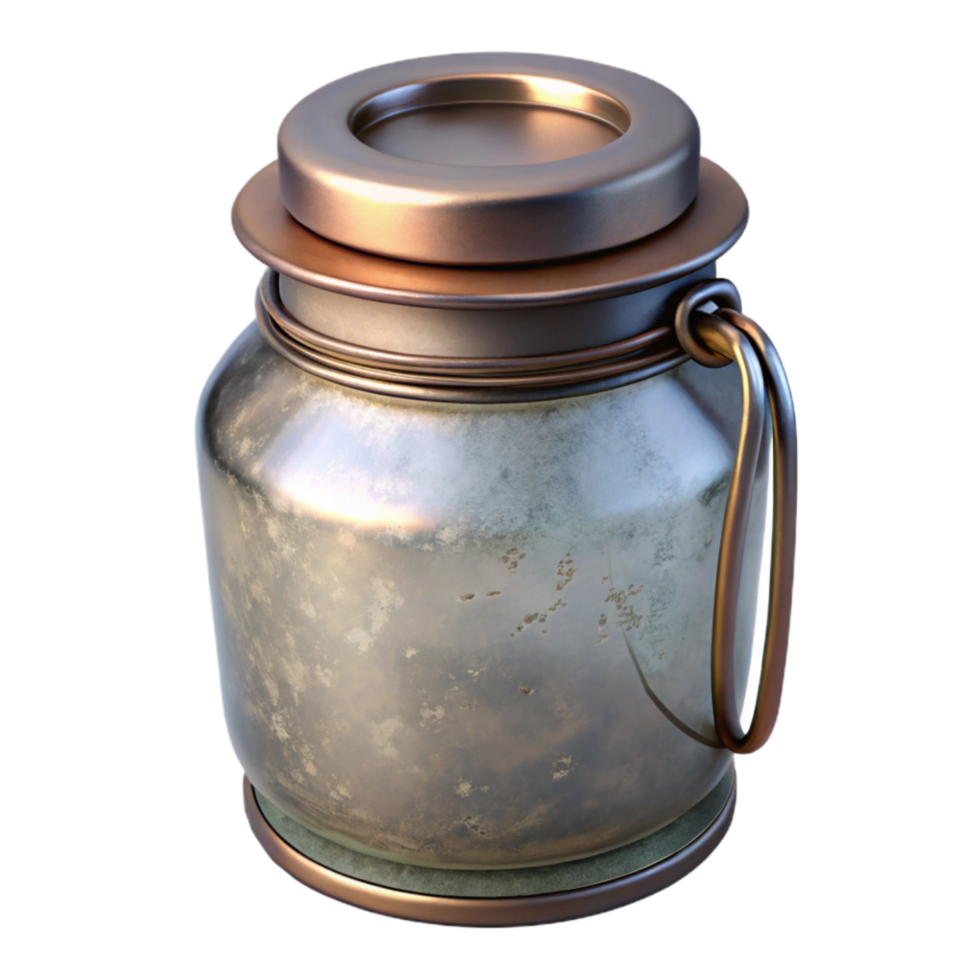 stunning abstract Glass Jar with Metal Lid Isolated original png