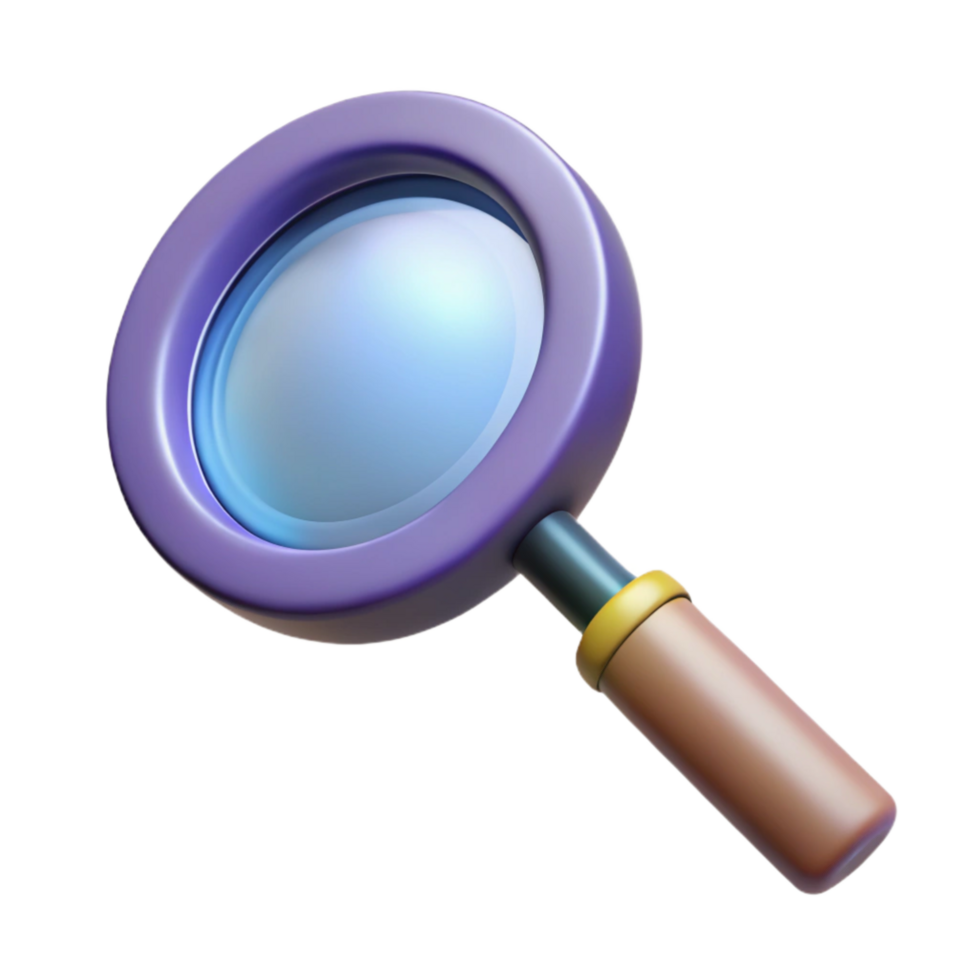 beautiful creative Glass Magnifying Glass Side View Isolated 4K png