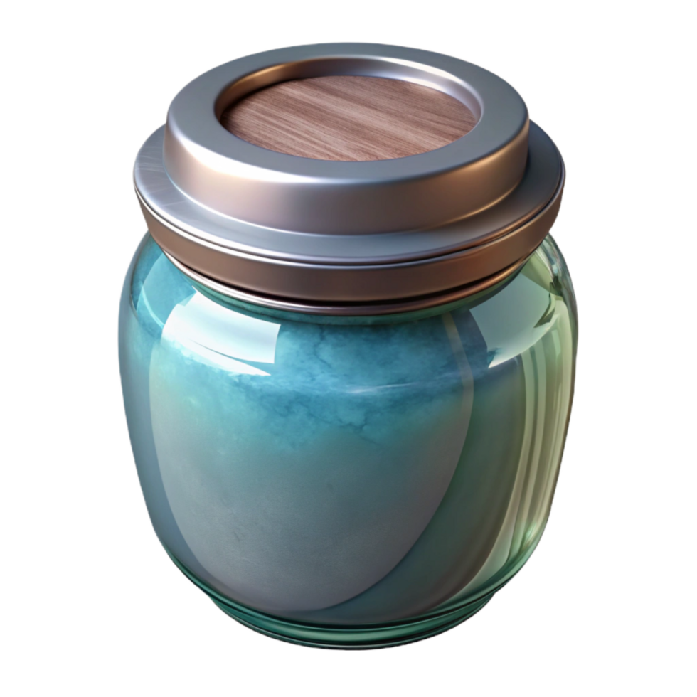extraordinary contemporary Glass Jar with Metal Lid Isolated premium png