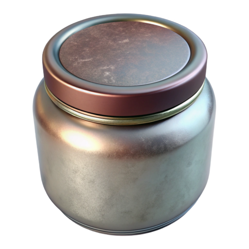 vibrant traditional Glass Jar with Metal Lid Isolated authentic png