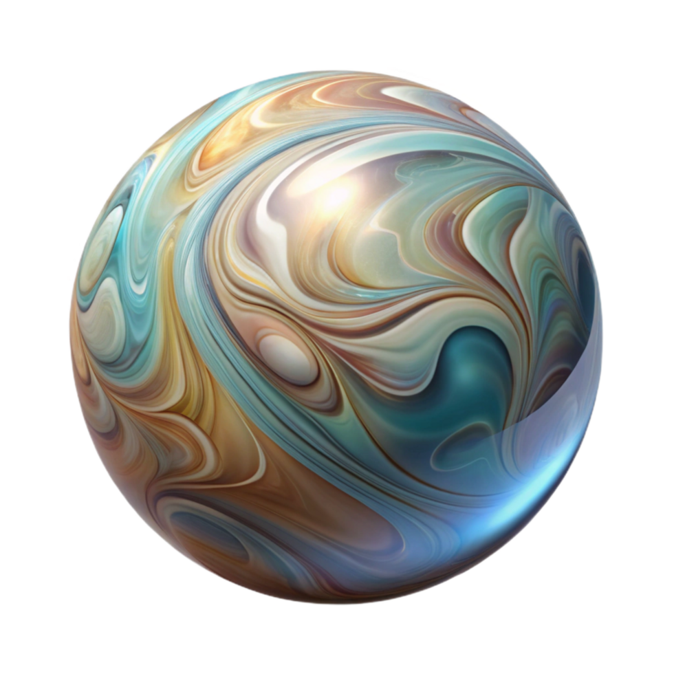 dramatic abstract Glass Marble with Swirls of Color Element high resolution png