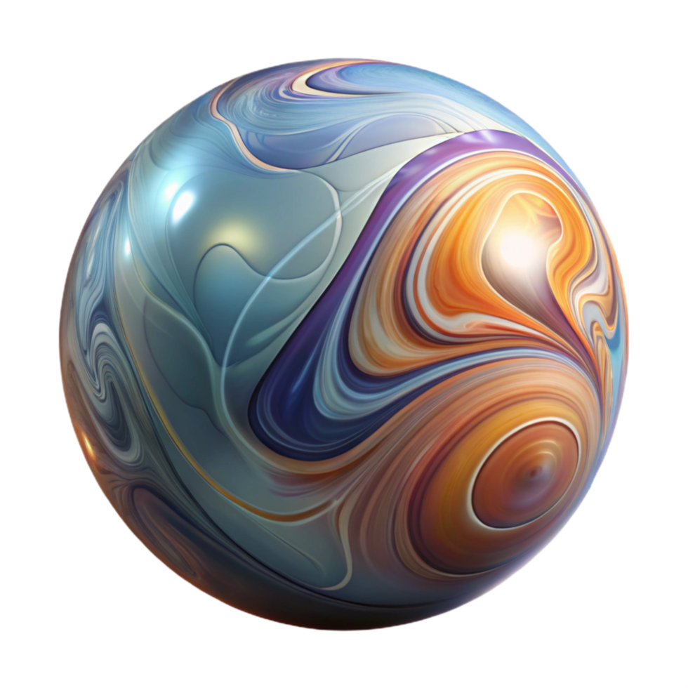 stunning minimalist Glass Marble with Swirls of Color Element exclusive png