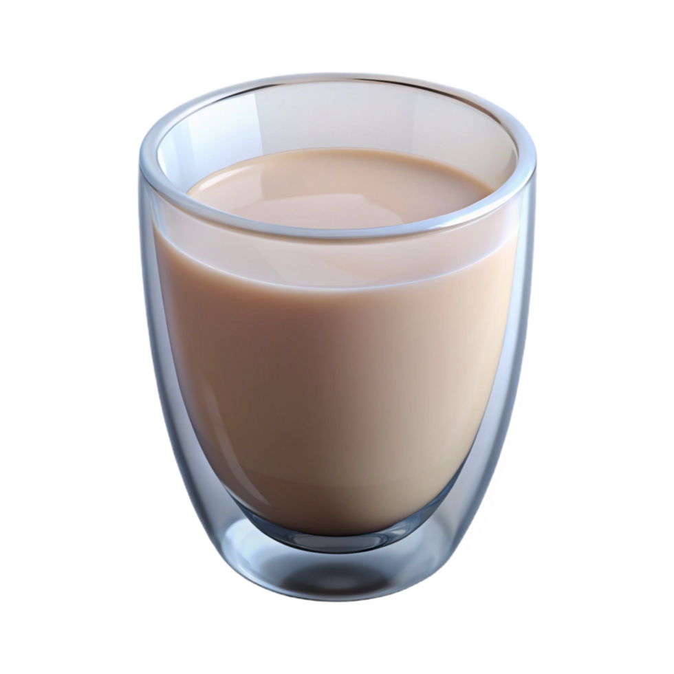 elegant traditional Glass of Milk Side View Isolated premium png