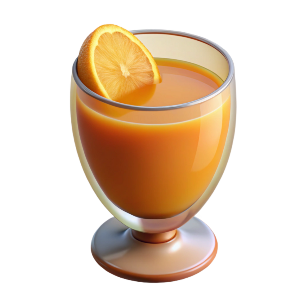 elegant rustic Glass of Orange Juice Side View Isolated Element original png